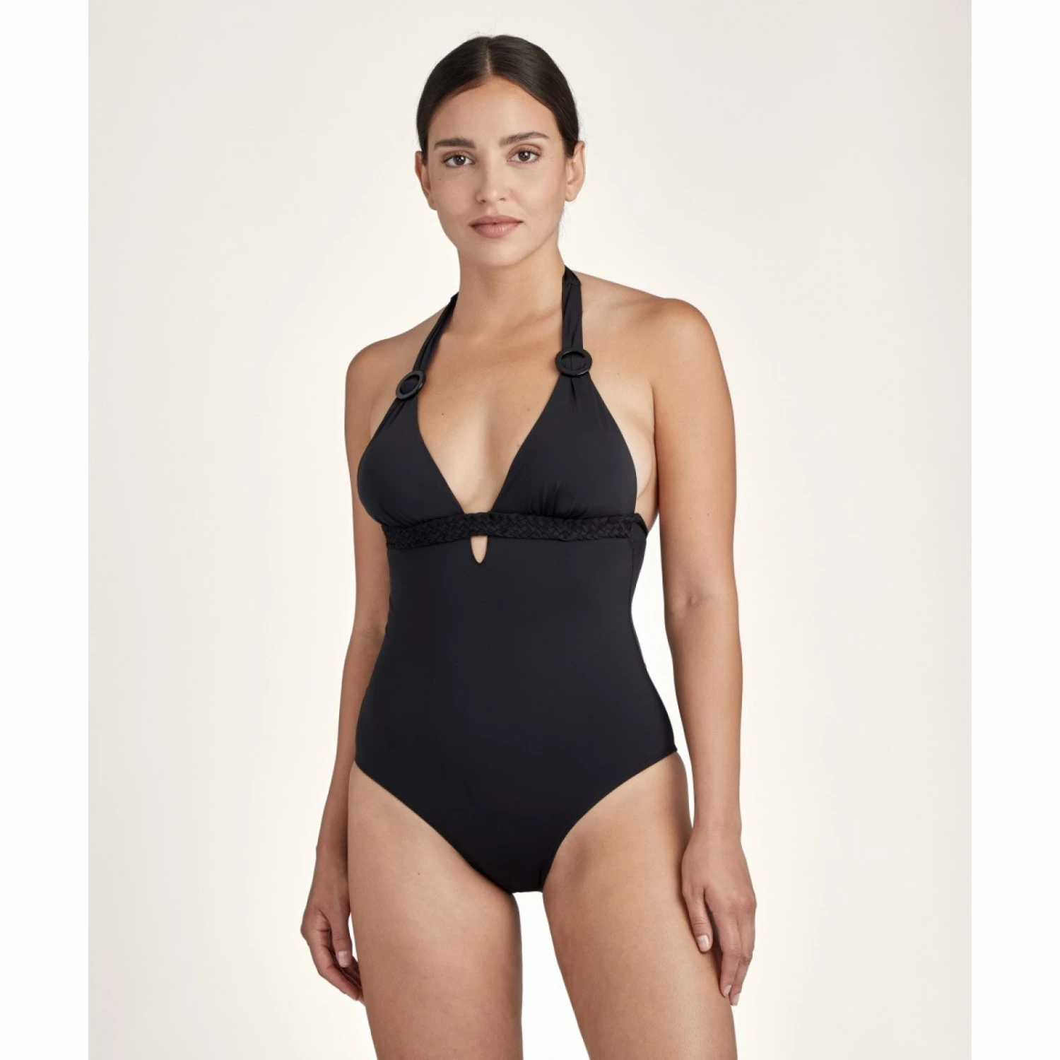 Maillot De Bain Aubade Une Pièce Avec Coques La Plage Ensoleillée Noir – Image 3