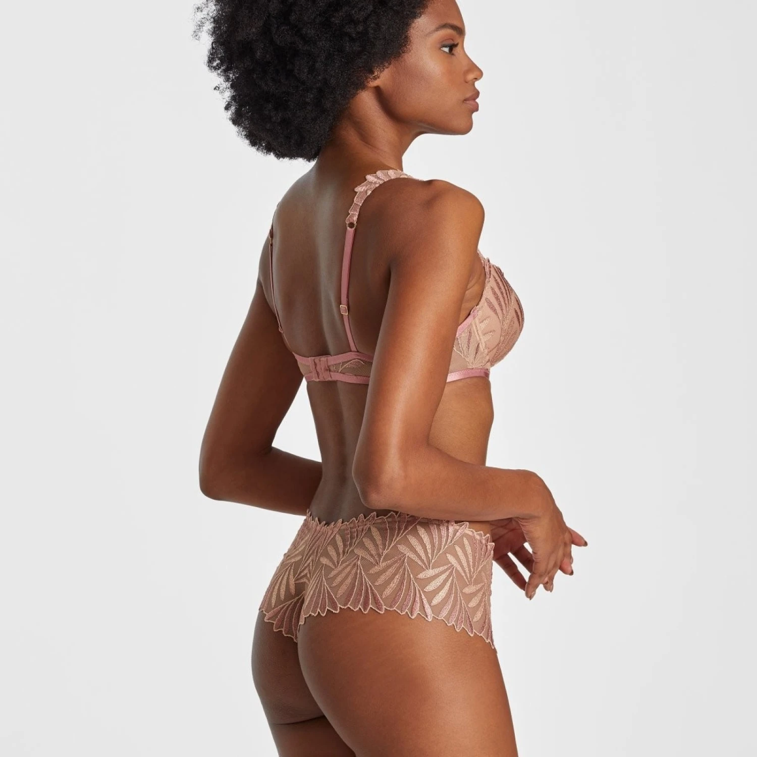 Aubade Soutien-Gorge Plunge Coque Sensory Illusion Silk Rose – Image 5