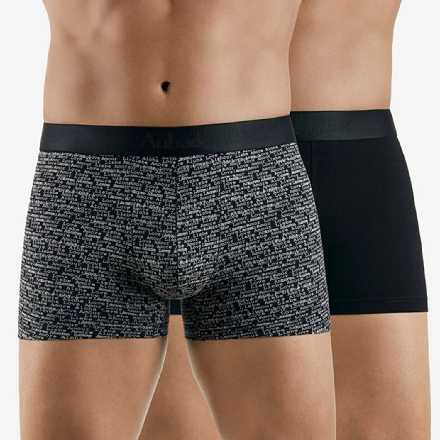 Duo Boxers AUBADE MEN Love Letters Et Uni Noir â Image 2