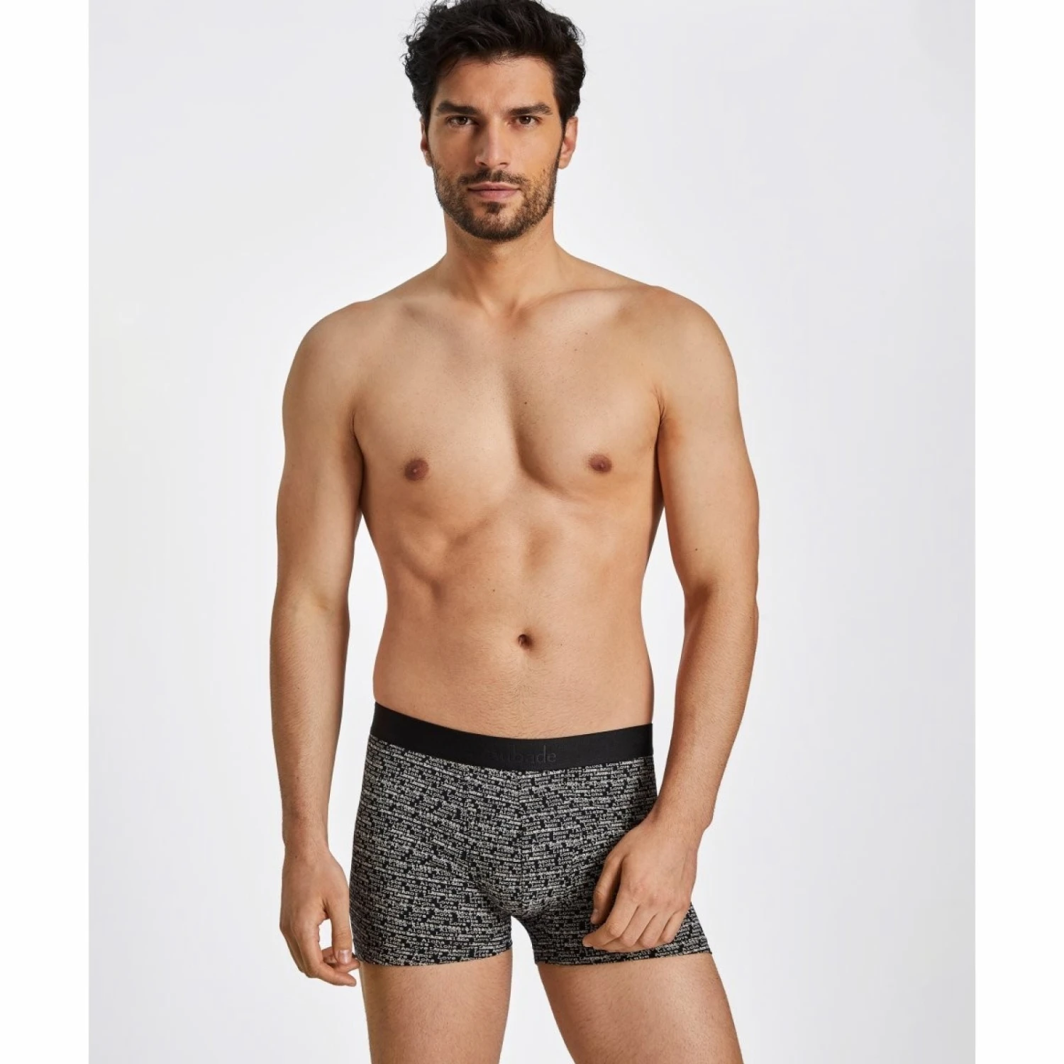 Duo Boxers AUBADE MEN Love Letters Et Uni Noir â Image 3