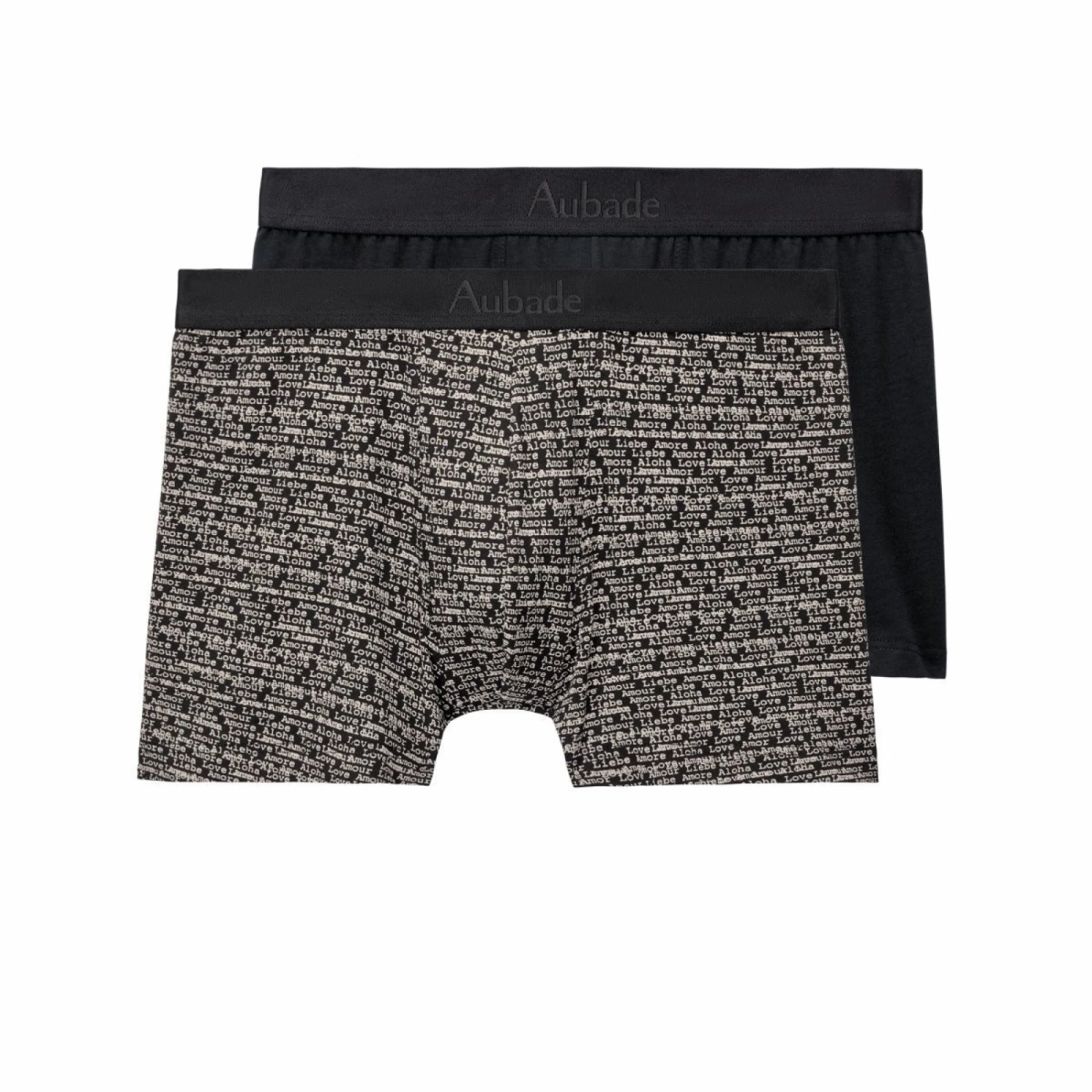 Duo Boxers AUBADE MEN Love Letters Et Uni Noir â Image 6