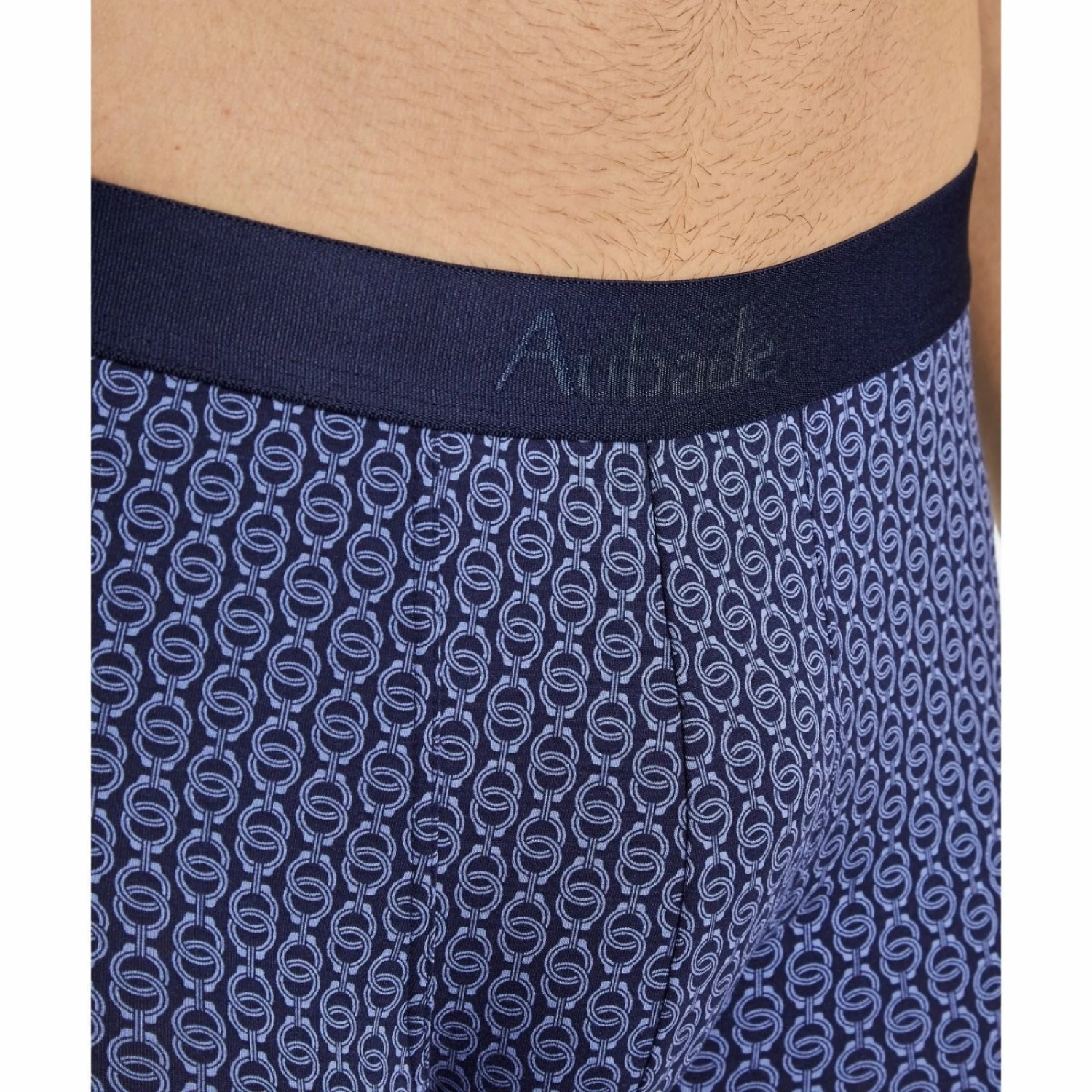 Duo Boxers AUBADE MEN Mini Menottes Marine Et Uni Marine â Image 5