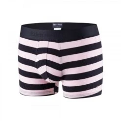 Shorty Fermé EDEN PARK E201E41 Rayures Rose Pâle Et Bleu Marine