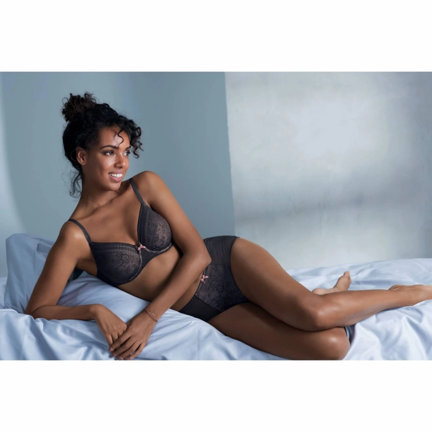 Soutien-Gorge Armatures Rosa Faia Fleur Anthracite â Image 5